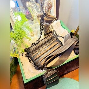 Think Royln Downtown Crossbody Bag w/clip on pouch and chain